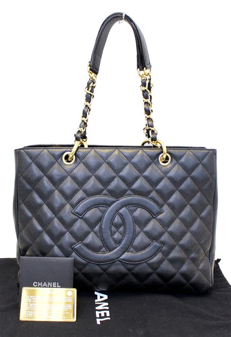 chanel caviar leather shopper tote bag|CHANEL Caviar Quilted Grand Shopping Tote GST Black.